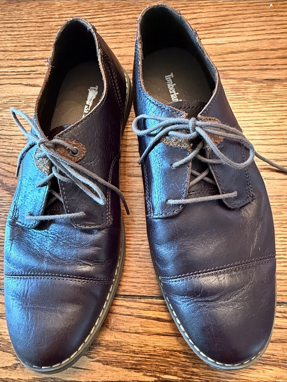 Timberland Cap Toe Derby Shoes Brown Leather Ortholite Men’s 8